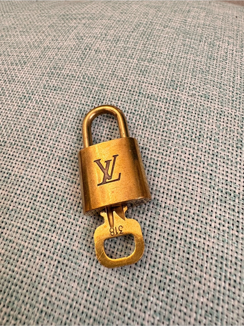 Louis Vuitton Gold Tone Padlock & Key Set – #318